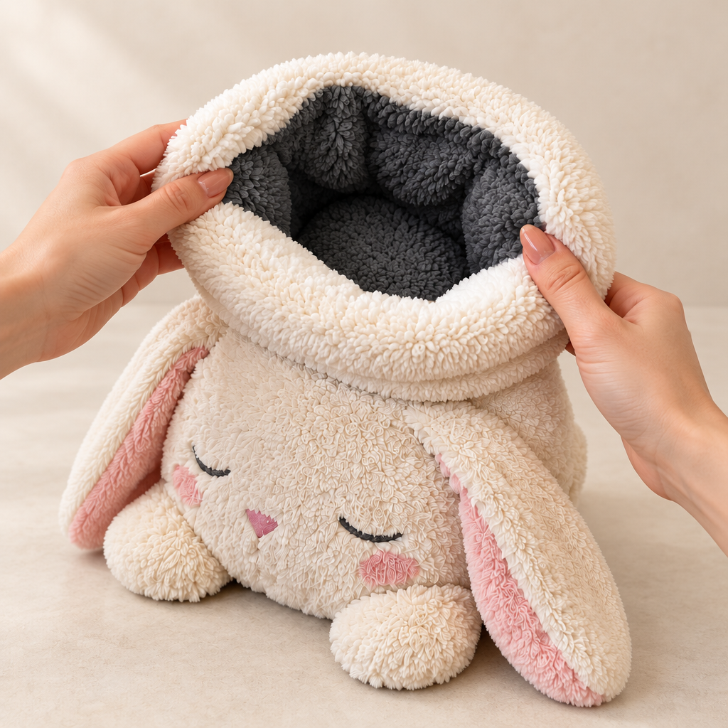 Charcoal grey sherpa lining inside the foot warmer